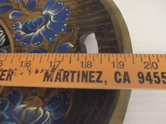 Hand Painted Folk Art Wood Tray - 4