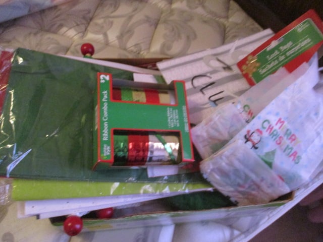 Christmas Lot: Paper, Hangings, Ribbon