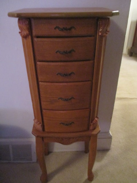 Jewelry Chest: 37" tall x 13-1/2" wide - 4 drawers