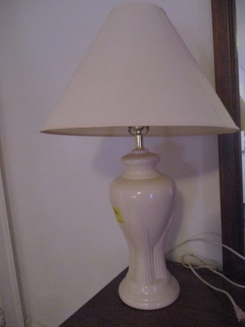 Ceramic Lamp & Shade: 30 inches