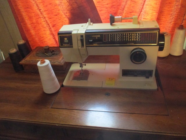 Singer Imperial Sewing Machine & Cabinet & all contents - 3