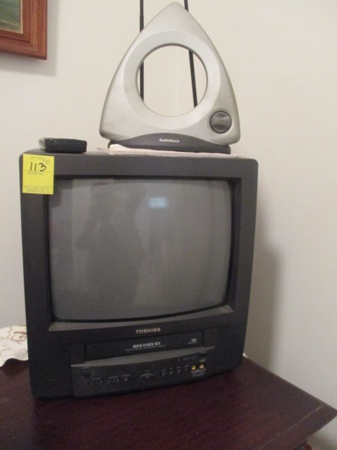 Toshiba Small TV & Radio Shack Rabbit Ears (1 of 3)