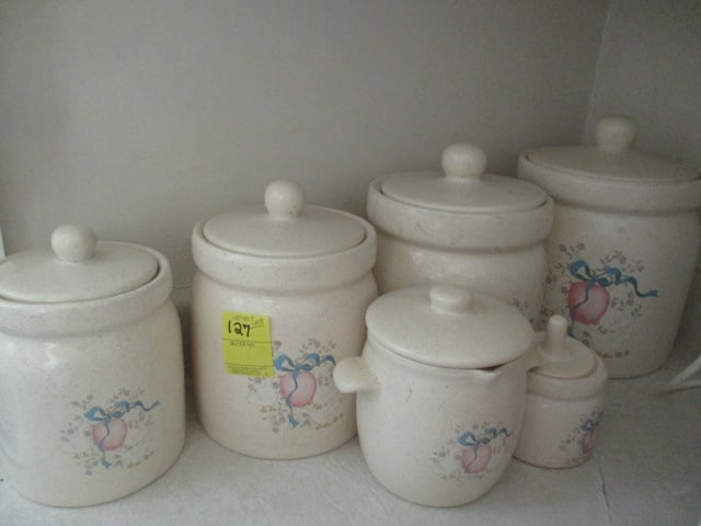 6 pc Set of Canisters: Some chips on inside lids