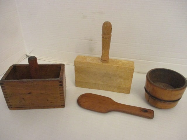 Vintage Butter Mold Wood Pieces: .