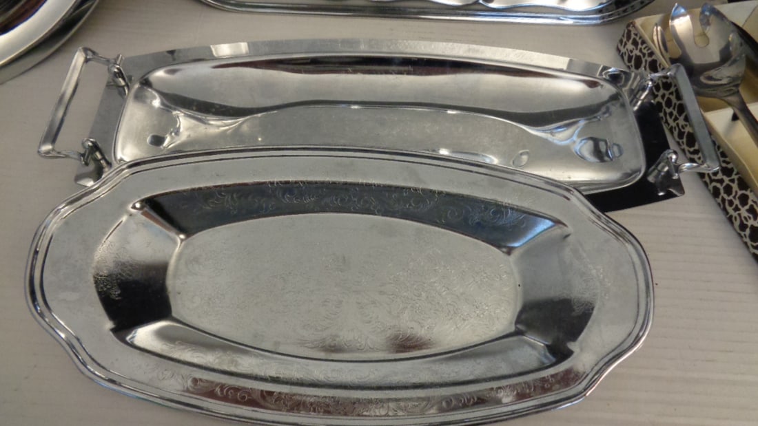 Metal Trays & Serving Spoons - 2