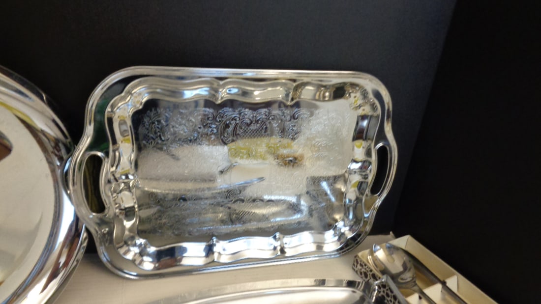 Metal Trays & Serving Spoons - 3