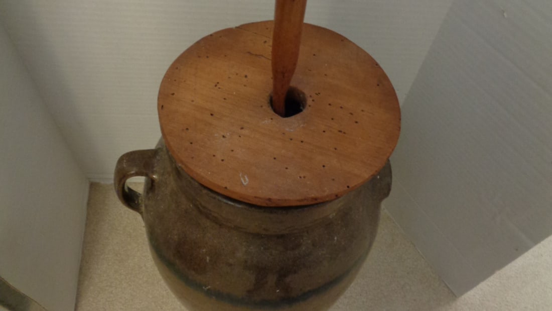 Antique Stoneware Butter Churn Crock - 2