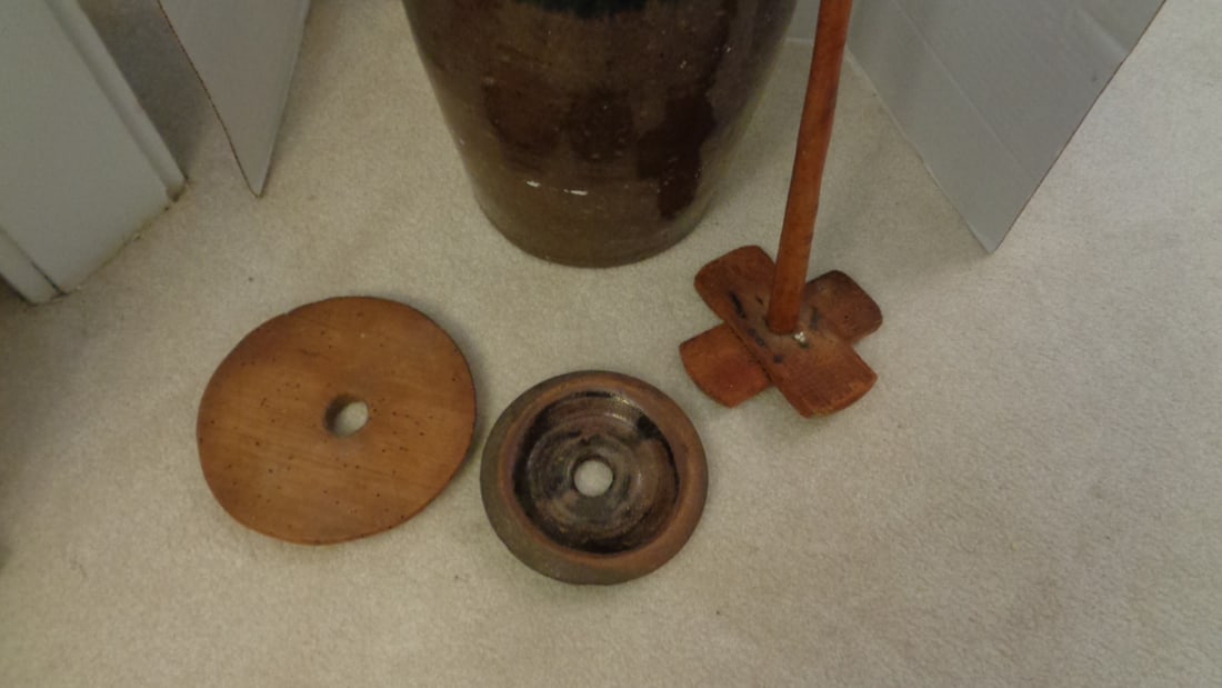 Antique Stoneware Butter Churn Crock - 4