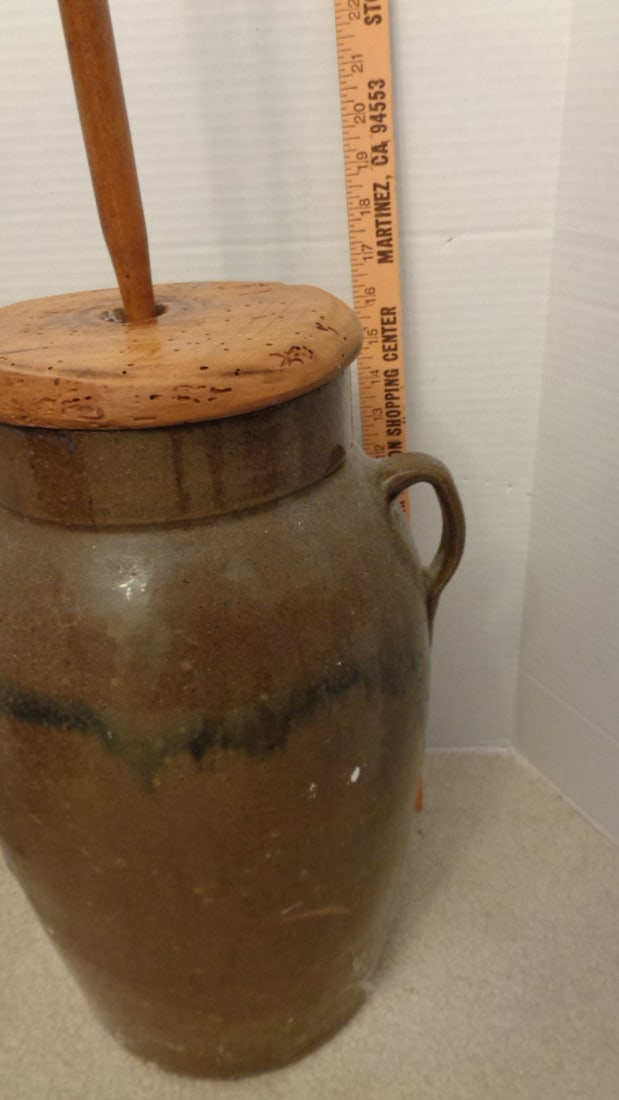 Antique Stoneware Butter Churn Crock - 5