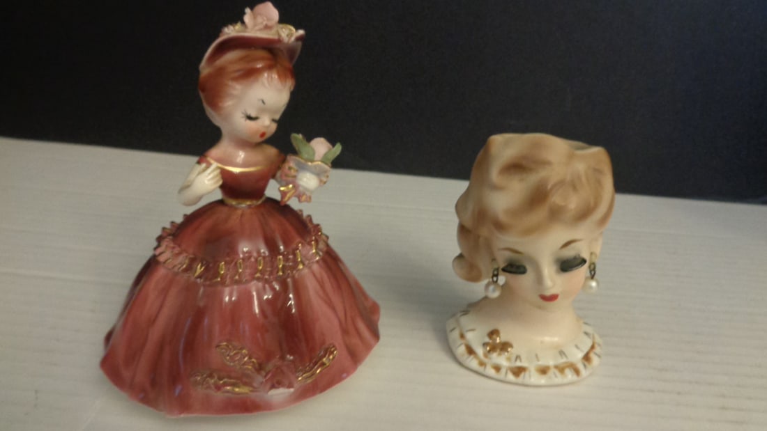 Small Lady Head Vase & Josef Original: Josef has a few drips (see photos)