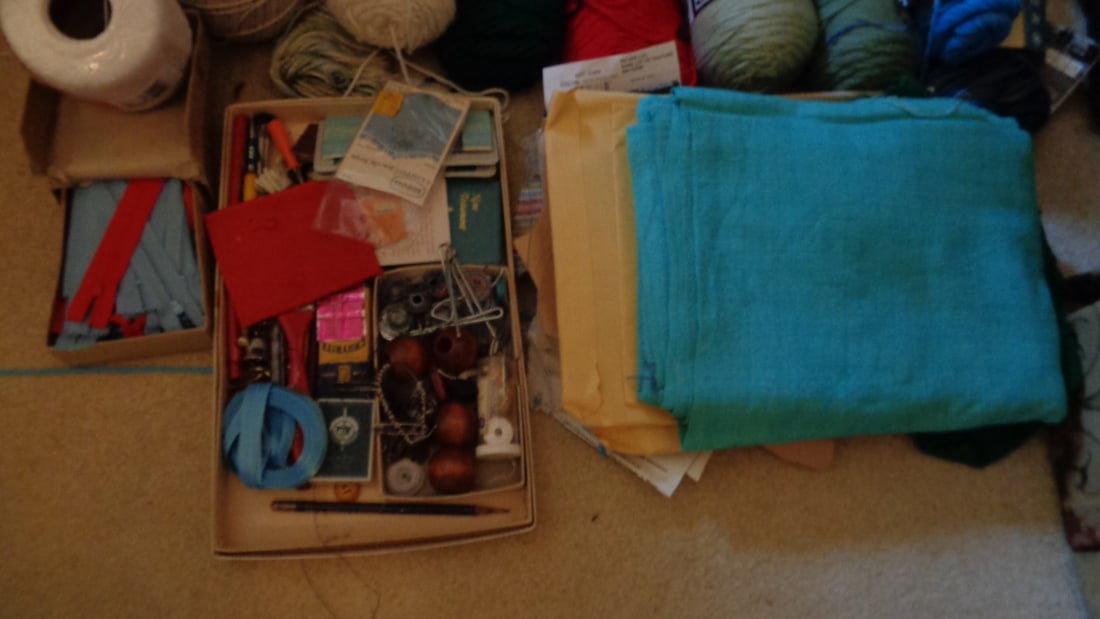 Sewing Items & Crochet Blanket - 3