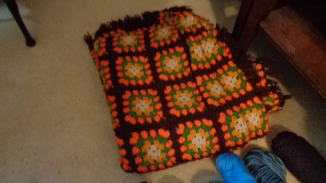 Sewing Items & Crochet Blanket - 4