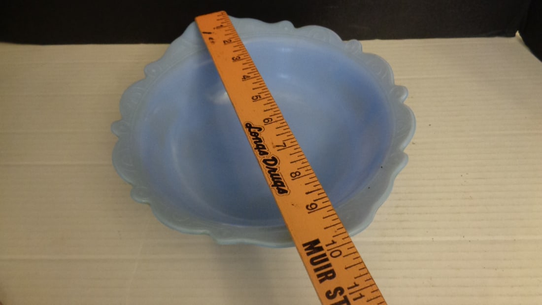 McKee Delphite Blue Scalloped Bowl - 3
