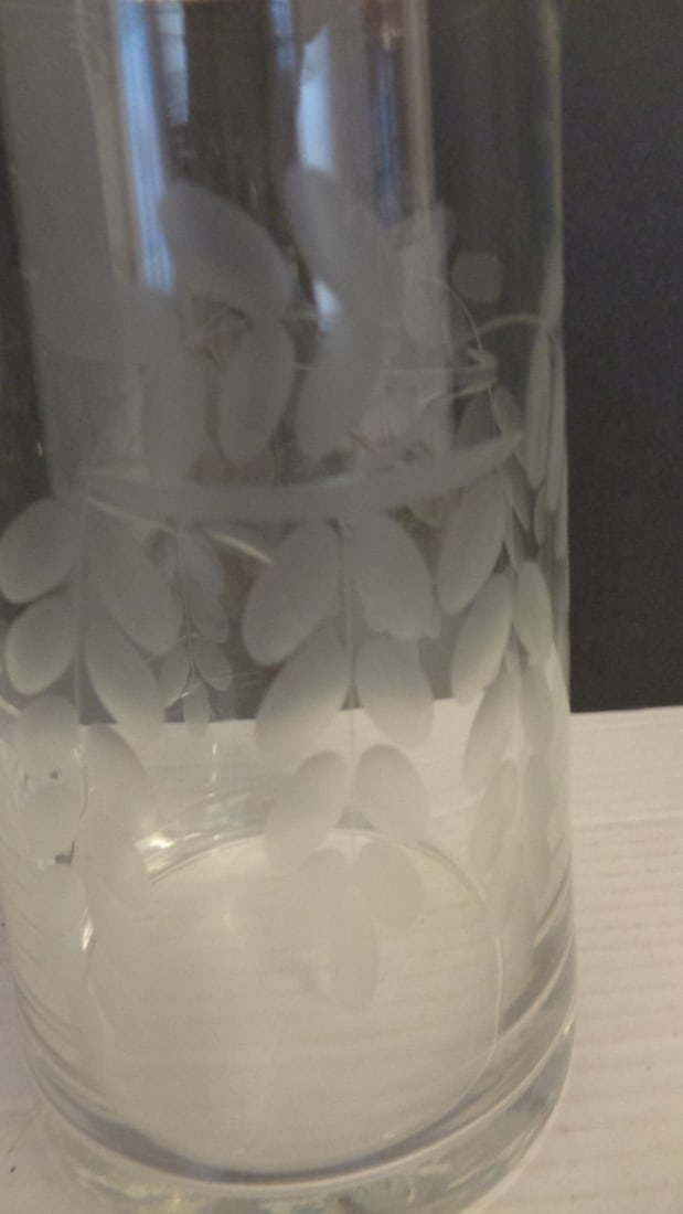 Etched Glass Pitcher - 2