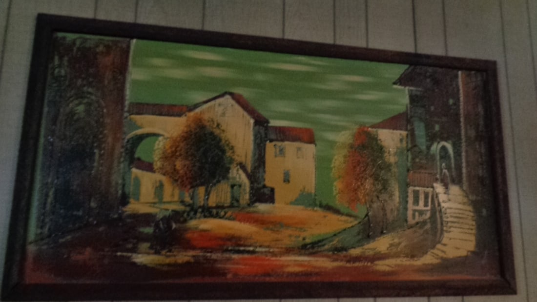 Painting on Board: 51" x 27" possible paint loss