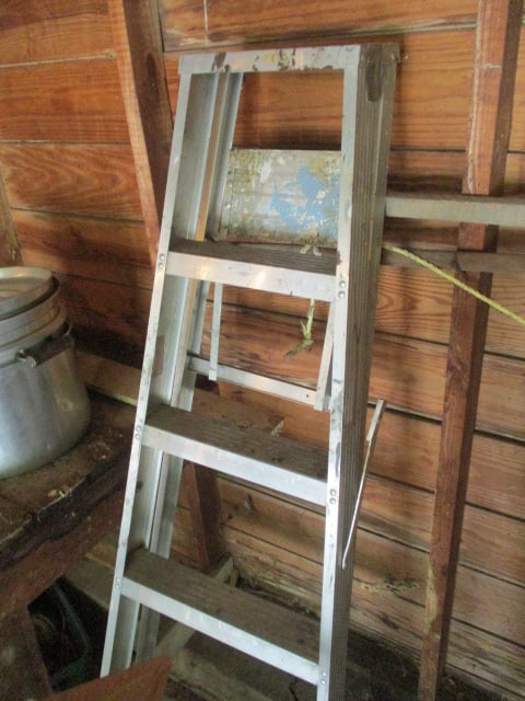 6' Wood Ladder and 6' Aluminum Ladder - 4
