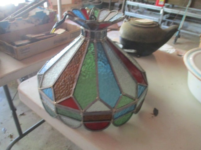 16" Leaded Stained Glass Chandelier: .