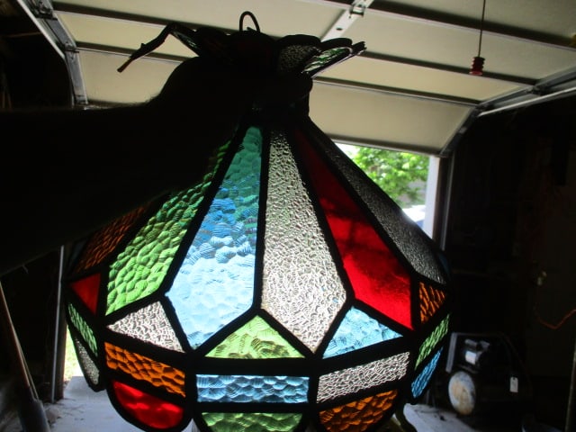 16" Leaded Stained Glass Chandelier - 2