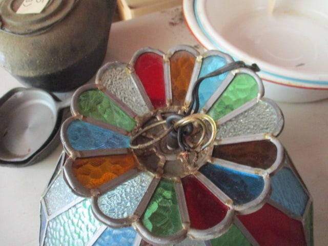16" Leaded Stained Glass Chandelier - 5
