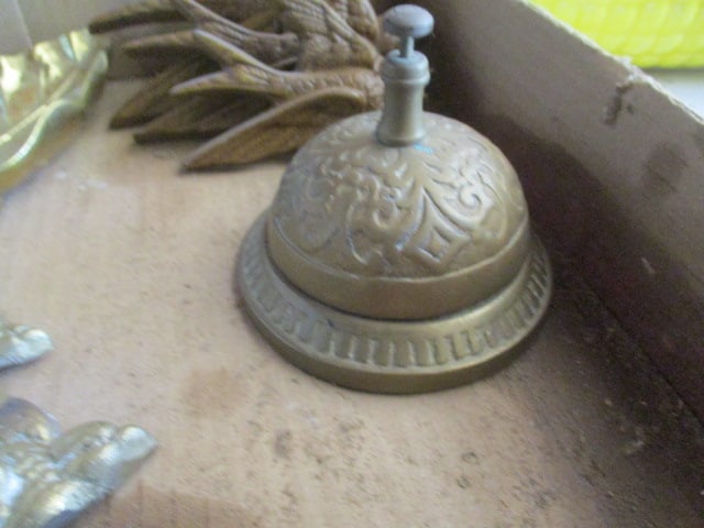 Brass Bell, Brass and Plastic Bird Set and Brass Leaf - 2