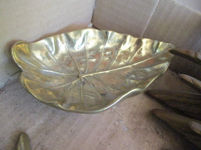 Brass Bell, Brass and Plastic Bird Set and Brass Leaf - 3