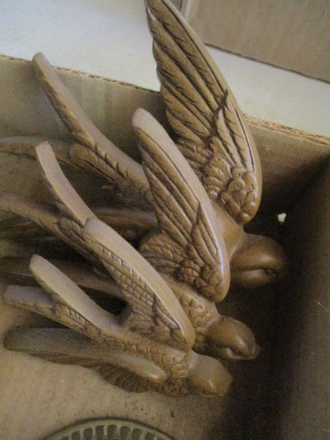 Brass Bell, Brass and Plastic Bird Set and Brass Leaf - 8