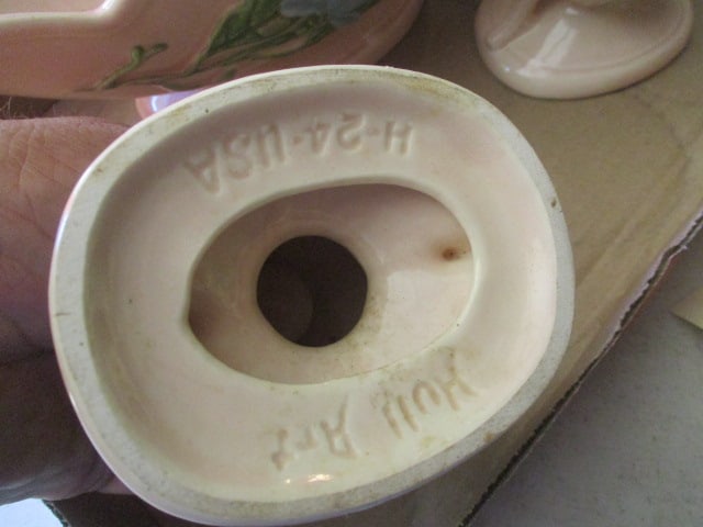 Hull Art Candler Holders (H-24) and - 3