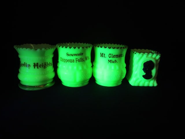 Berlin Heights (Lot of 3) Custard Glass Toothpick Holders & (1 of 6)