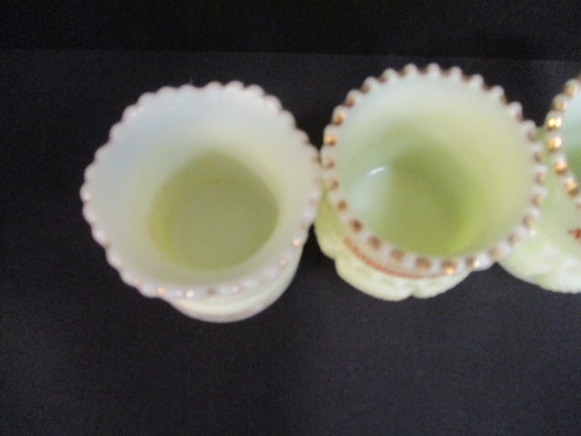 Berlin Heights (Lot of 3) Custard Glass Toothpick Holders & - 5