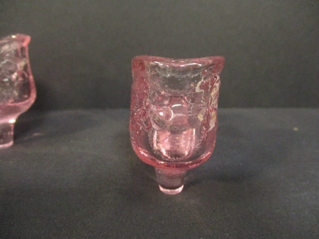Fenton Art Glass Pink Glass Cabbage Rose Pattern Slipper (3) - 3