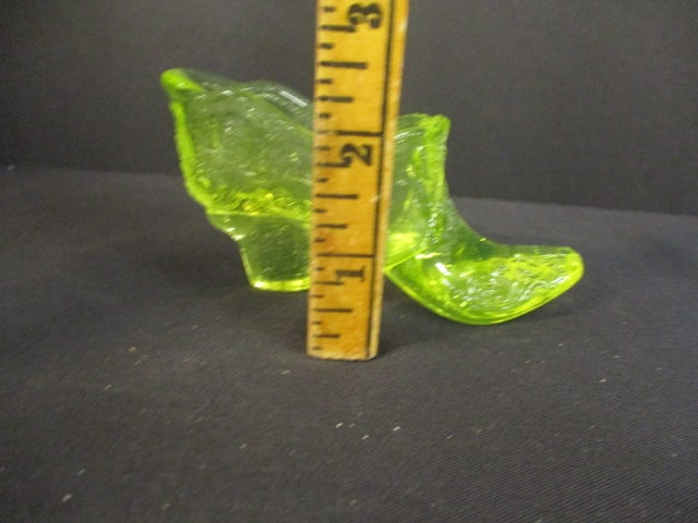Fenton Uranium Glass Shoe Slipper - 6