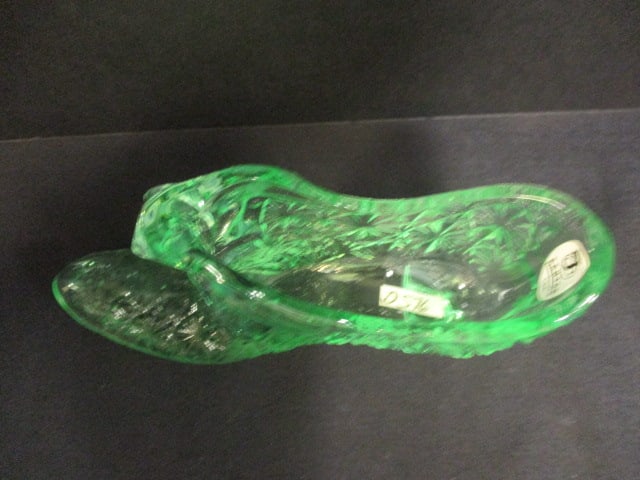 Fenton Green Glass Slipper - 2