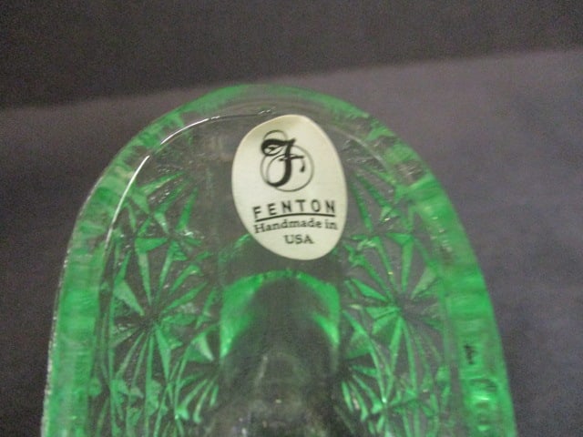 Fenton Green Glass Slipper - 4