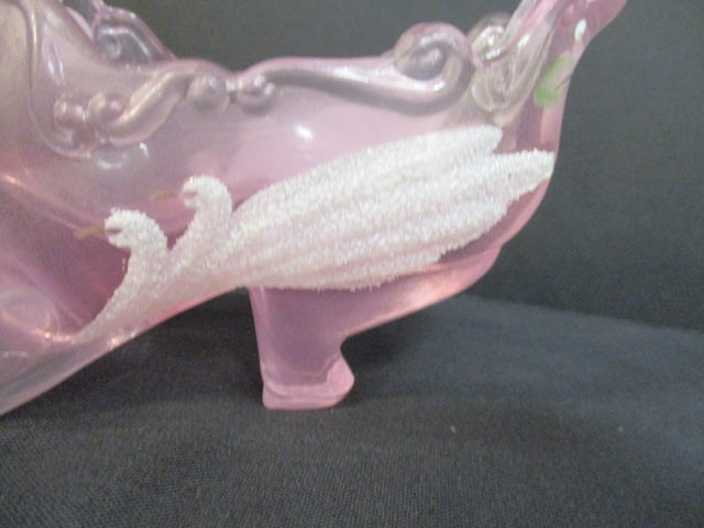 Fenton Pink Hanpainted & Signed Glass Slipper - 2