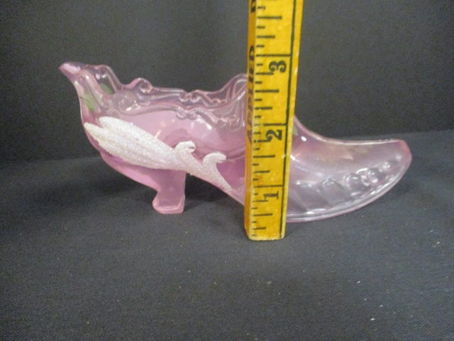 Fenton Pink Hanpainted & Signed Glass Slipper - 6