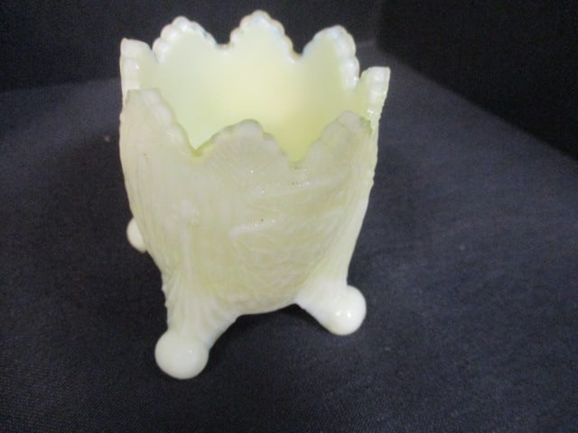 Uranium Opalescent Footed Toothpick Holders (5 Yellow) - 2