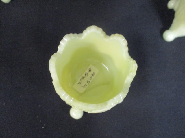 Uranium Opalescent Footed Toothpick Holders (5 Yellow) - 3