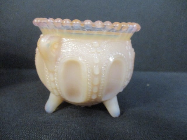 Opalescent Footed Toothpick Holders (3 Slag Glass) - 2