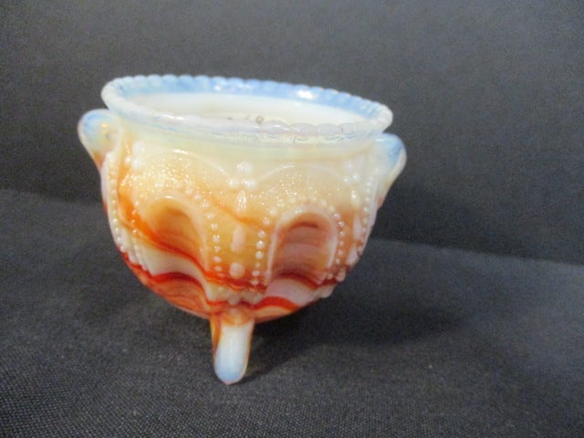 Opalescent Footed Toothpick Holders (3 Slag Glass) - 8