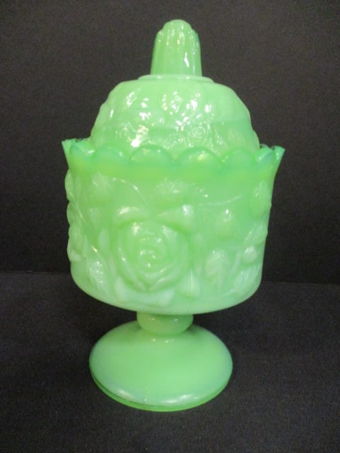 Uranium Glass Pedestal Compote/Candy Dish - 2