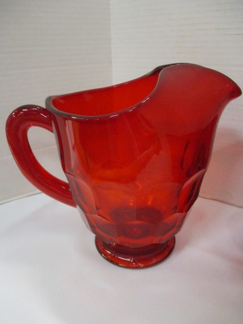 Viking Glass Georgia Ruby Red Honeycomb Tumbler & Pitcher Set - 5