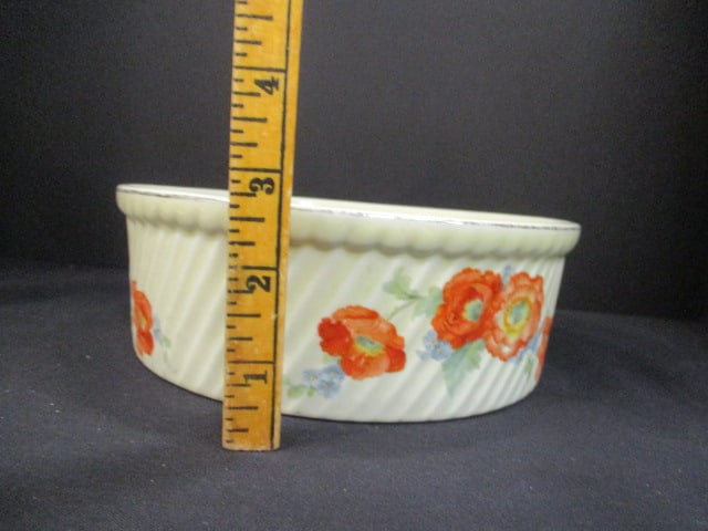 Hall's Jewel Tea 'Orange Poppy' Casserole Dish - 5