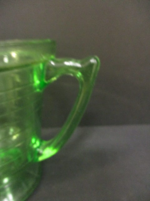 T & S Handimaid Uranium Glass Footed 2 Cup Measuring Pitcher - 3