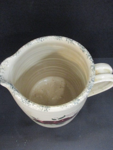 Casey Pottery (Marshall,TX) Stoneware Pitcher w/Apple Design - 2