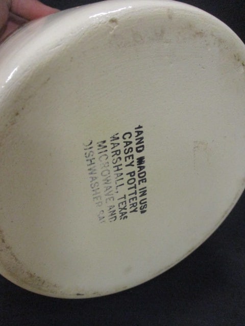 Casey Pottery (Marshall,TX) Stoneware Pitcher w/Apple Design - 4