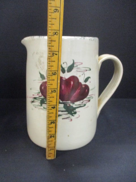 Casey Pottery (Marshall,TX) Stoneware Pitcher w/Apple Design - 5
