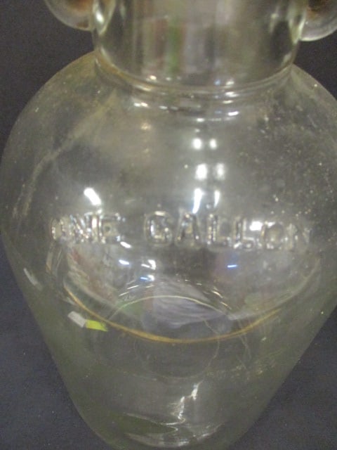 One Gallon Glass Jug w/Wire Bail & Wood Grip Handle - 2