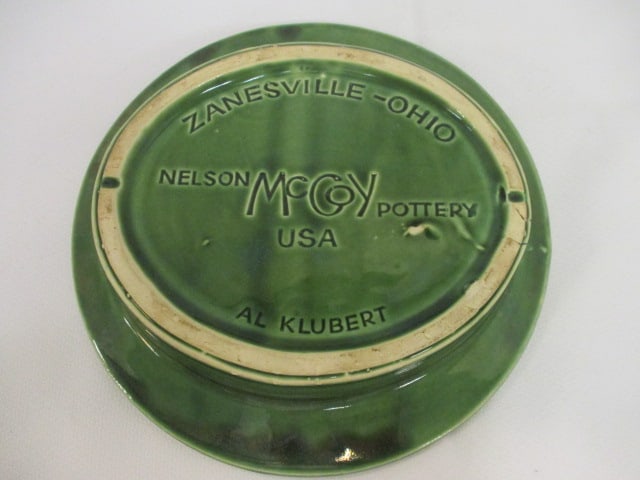 McCoy Commerative Green Ceramic Dish w/Embossed Design - 3
