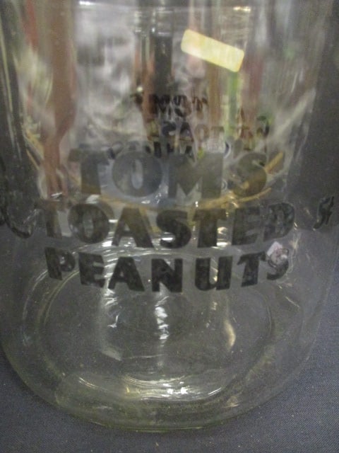 Tom's Toasted P Nuts Store Counter Jar w/Lid - 2