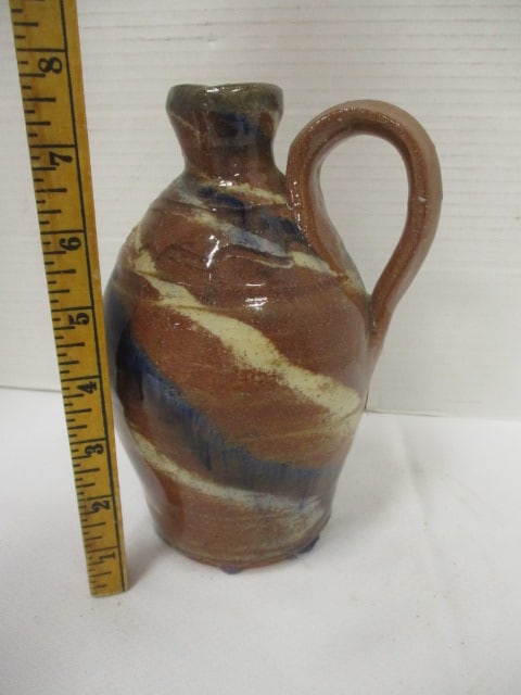 BB Craig Swirl Pattern Pottery Jug w/Alkaline Glaze - 5